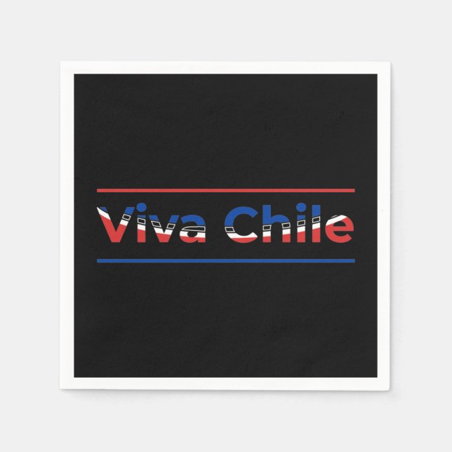 Viva Chile - Proud Chilean Flagga Art Pappersservett (Framsidan)