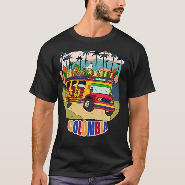 viva colombia chiva paisa parce t shirt (Framsida)