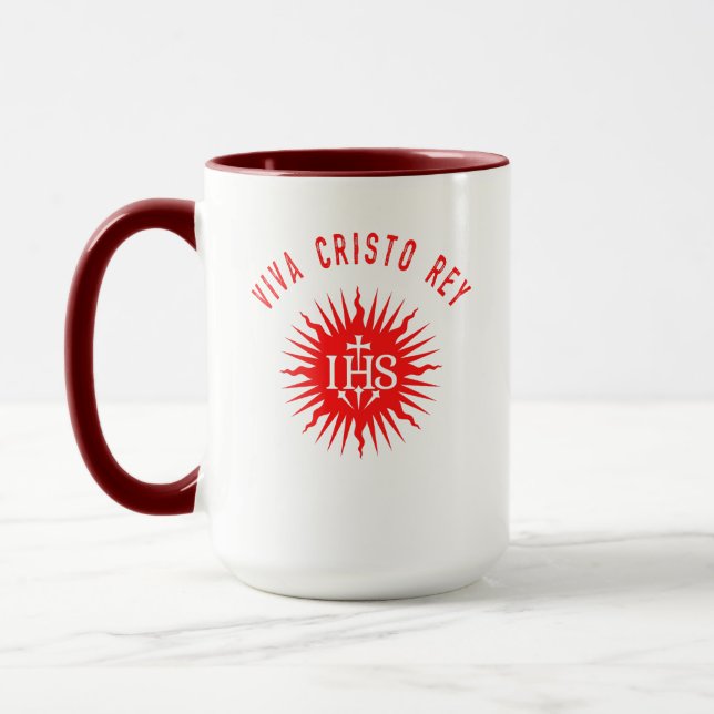 Viva Cristo Rey Catholic Cristeros Gift Mugg (Vänster)