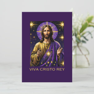 Viva Cristo Rey Catholic Jesus Kristus Kung Julkort
