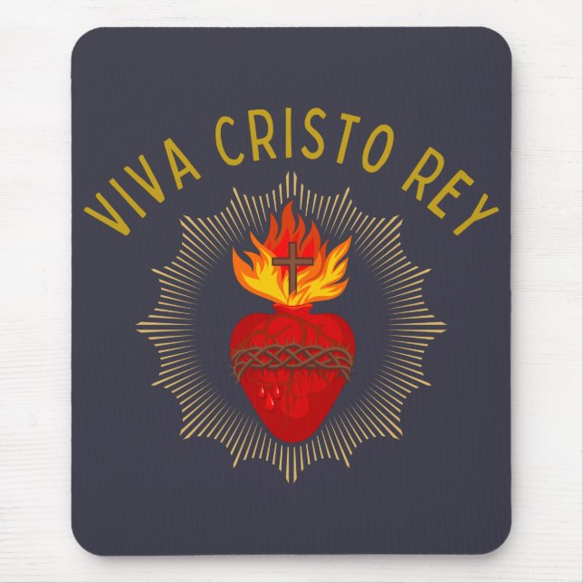 Viva Cristo Rey Catholique Cristeros Helig Heart Musmatta (Framsidan)