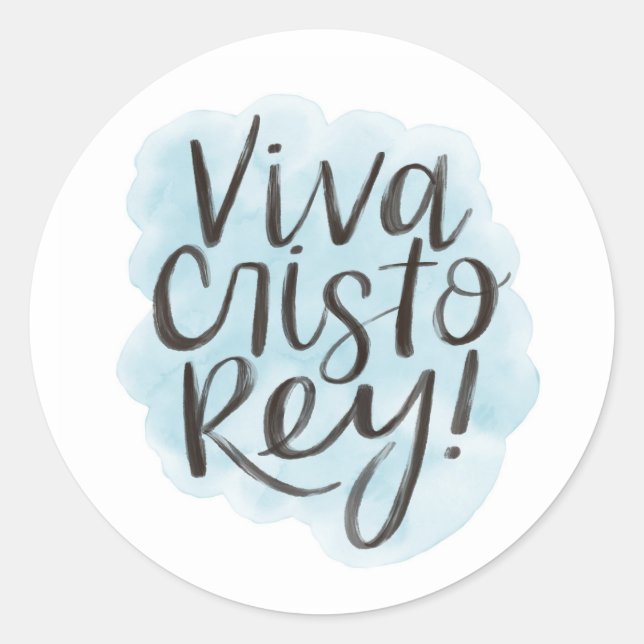 Viva Cristo Rey! Fäst Runt Klistermärke (Framsida)