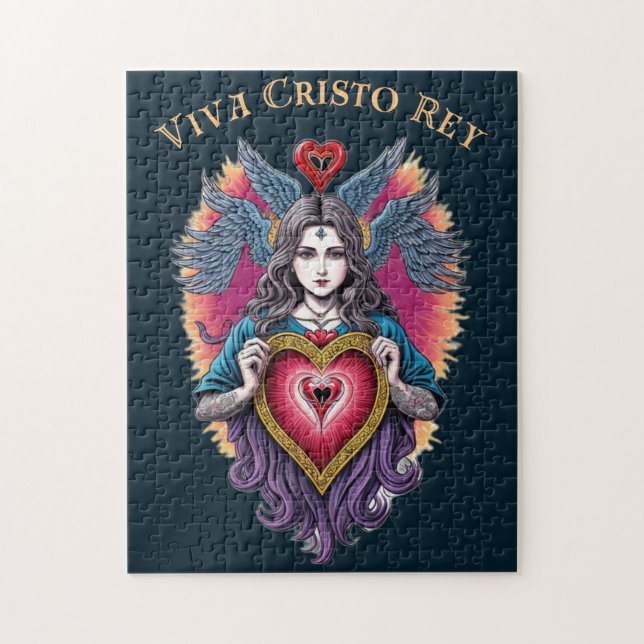 Viva Cristo Rey Helig Heart, romersk katolik Pussel (Vertikal)