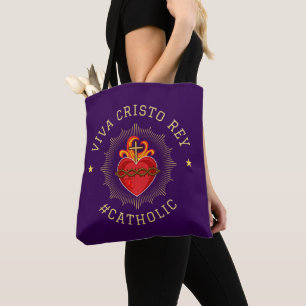 Viva Cristo Rey Heliga Hjärtat Katolsk Tygkasse