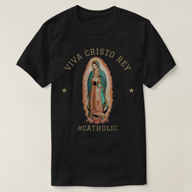 Viva Cristo Rey Roman Catholic T Shirt (Design framsida)