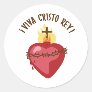 Viva Cristo Rey Runt Klistermärke