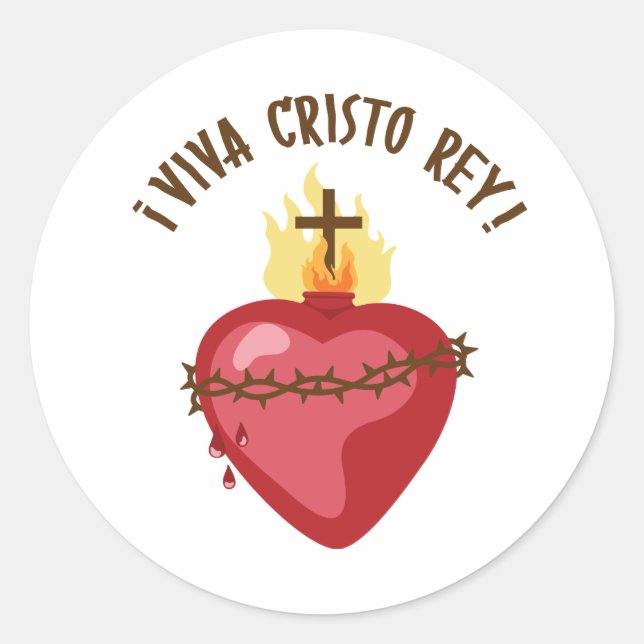 Viva Cristo Rey Runt Klistermärke (Framsida)