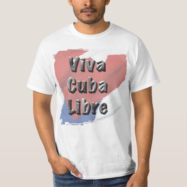Viva Cuba Libre Grunge 4 TShirt Tee Shirt (Framsida)