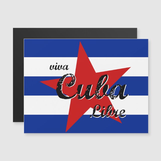 Viva Cuba Libre, Havanna, Fidel Castro, Che Guevar Magnetisk Inbjudningskort (Fram/baksida)