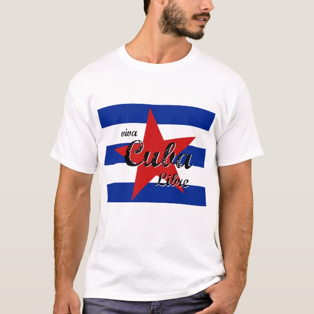 Viva Cuba Libre, Havanna, Fidel Castro, Che Guevar T Shirt (Framsida)