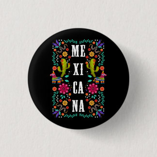 Viva el Mexiko Proud Mexiicana Mexiko Flower Symbo Knapp