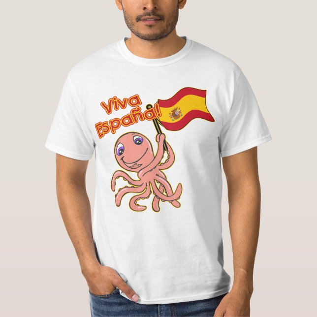 Viva Espana med bläckfiskfotbolltshirten Tee (Framsida)