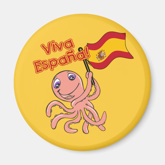 Viva Espana med Octopus Soccer Tshirt Magnet (Framsidan)