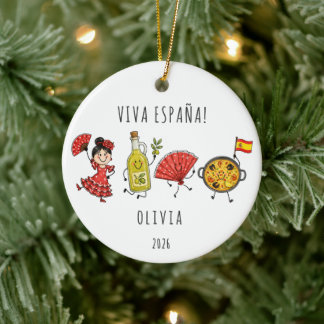 Viva España Personlig Spanien-resa Julgransprydnad Keramik