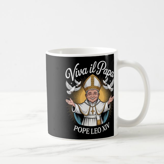 Viva Il Pappa Pope Leo Xiv 1 Kaffemugg (Höger)