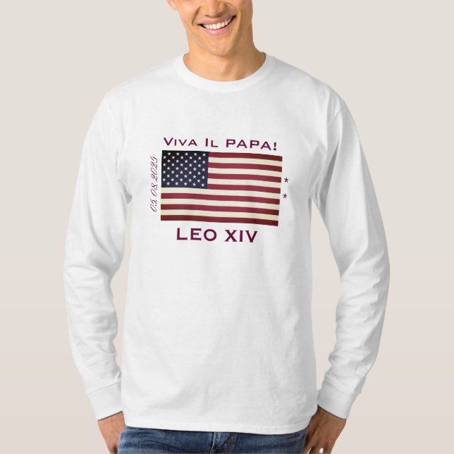 Viva Il Pappa Pope LEO XIV Long Sleve T-Shirt (Framsida)
