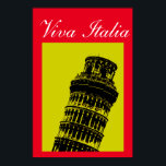 Viva Italia Leaning Torn i Pisa Travel Pop Art Poster<br><div class="desc">Vintage resor Photography Digital Artworks - Pop Art Stil Old Photo of Torn of Pisa. Europa-Medelhavsstäder Tourictic Bilder & Bilder.</div>