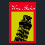 Viva Italia Leaning Torn i Pisa Travel Pop Art Poster<br><div class="desc">Vintage resor Photography Digital Artworks - Pop Art Stil Old Photo of Torn of Pisa. Europa-Medelhavsstäder Tourictic Bilder & Bilder.</div>