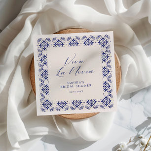 Viva La Novia Blue Talavera Bröllopsdusch Pappersservett