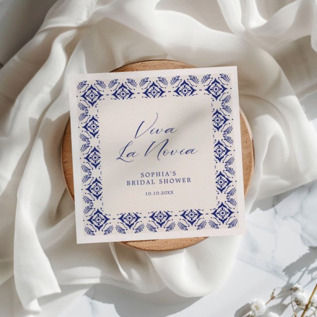 Viva La Novia Blue Talavera Möhippa Pappersservett (Skapare uppladdad)