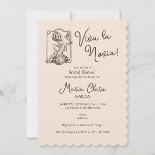 Viva la Novia Day of Dead Bilingual Möhippa Inbjudningar