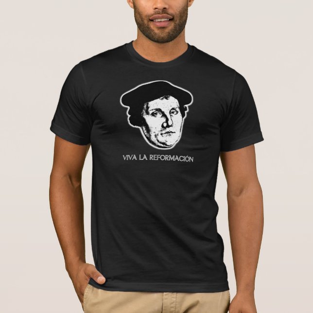 Viva La Reformación - Martin Luther (mörk) Tee (Framsida)