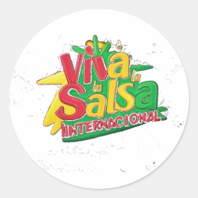 Viva la Salsa Internacional Runt Klistermärke (Framsida)