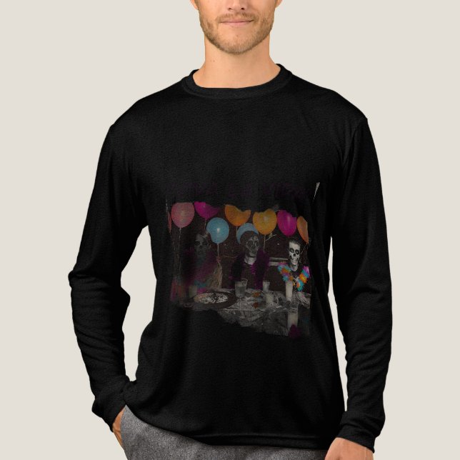 Viva La Vida Gotisk Skelett Långärmad T Shirt (Framsida)