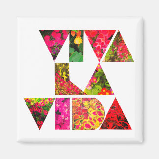 VIVA LA VIDA White Blommigt Brev Square Magnet
