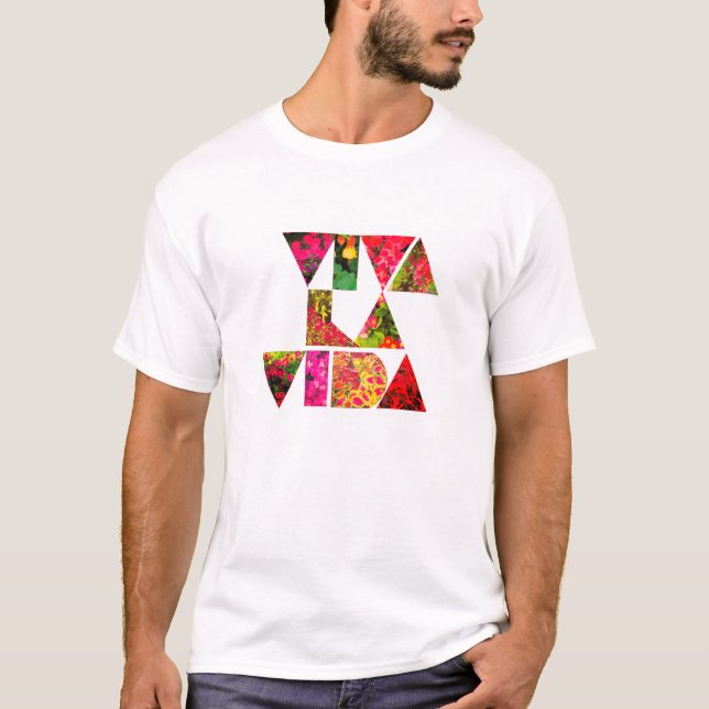 VIVA LA VIDA White Blommigt Brev T Shirt (Framsida)