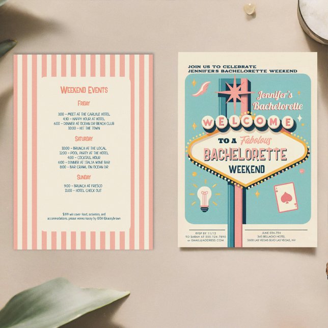 Viva Las Vegas Bachelorette Helg Inbjudningar (Skapare uppladdad)