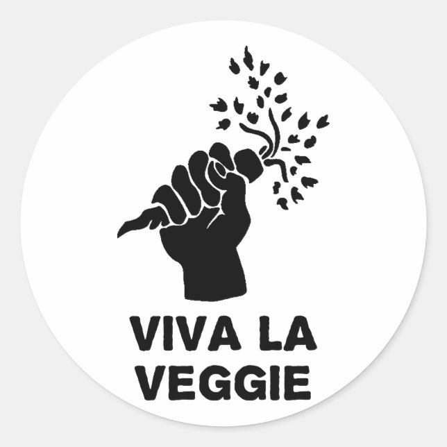 Viva LaVeggie Runt Klistermärke (Framsida)
