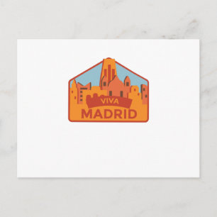 Viva Madrid Spain City Travel Gift Vykort