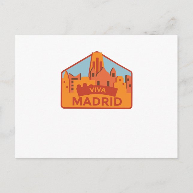 Viva Madrid Spain City Travel Gift Vykort (Framsida)