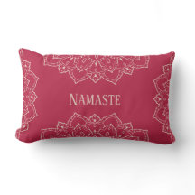 Viva Magenta & Blek Dogwood Mandala Lumbar Pillow
