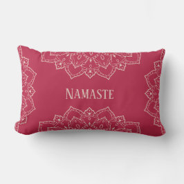 Viva Magenta & Blek Dogwood Mandala Lumbar Pillow Lumbarkudde