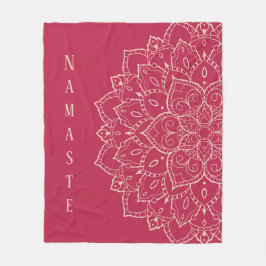 Viva Magenta & Blek Dogwood Namaste Mandala Fleecefilt