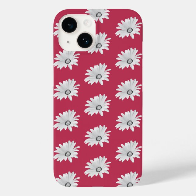 Viva Magenta Blommigt Daisy iPhone/iPad-fall (Baksida)