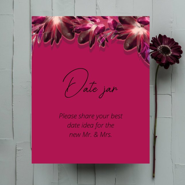 Viva Magenta, Blommigt datum burk möhippa Poster (Skapare uppladdad)