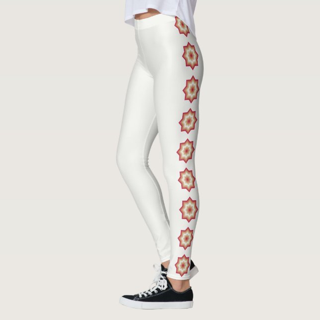 Viva Magenta Bright White Stars Leggings (Vänster)