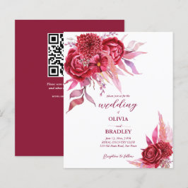 Viva magenta burgundy ro blommor budget inbjudan