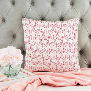 Viva Magenta Heart- Patterned Dekorativ kudde