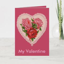Viva Magenta Heart Ro Vintage Valentine Helgkort