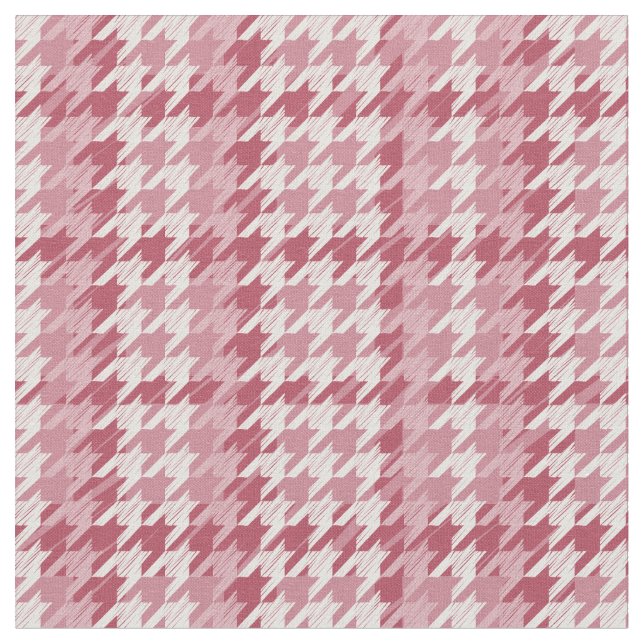 Viva Magenta Houndstooth Mönster Tyg (Närbild)