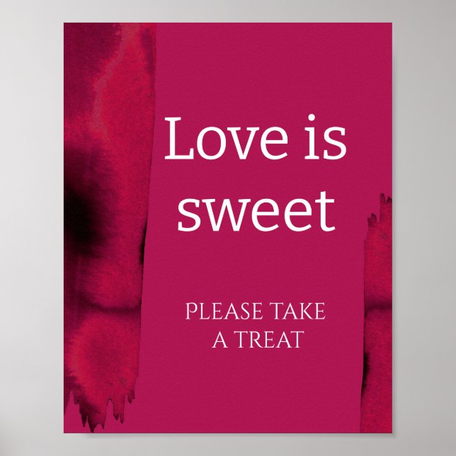 Viva Magenta Modern kärlek är söt bröllopsdusch    Poster (Framsidan)