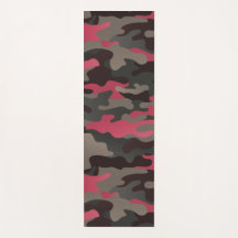 Viva Magenta och Grått Camo Yoga Mat