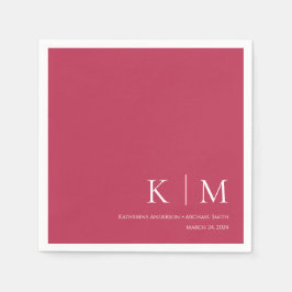 Viva Magenta och White-Bröllop- Pappersservett