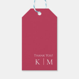 Viva Magenta och White-Bröllop Tack.- Presentetikett