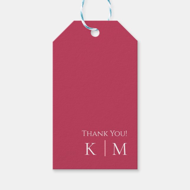 Viva Magenta och White-Bröllop Tack.- Presentetikett (Framsidan)