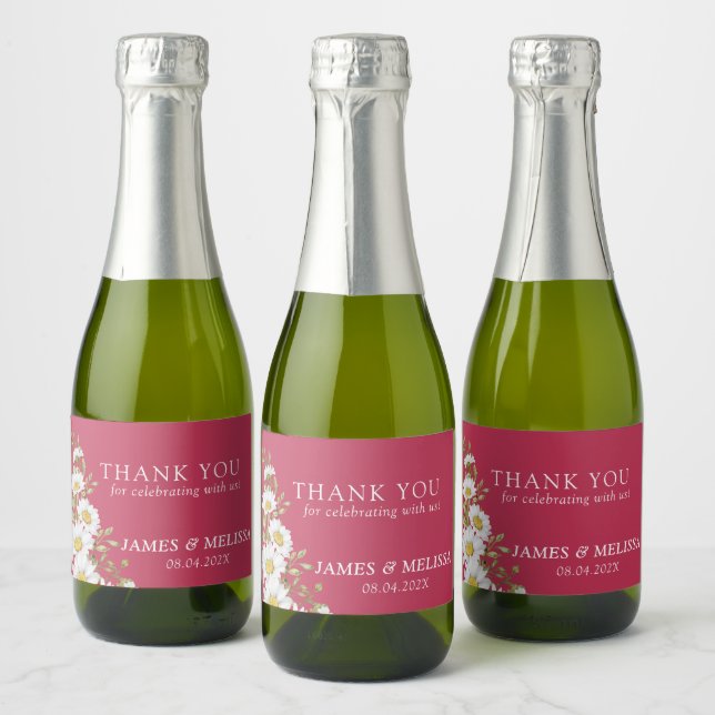 Viva Magenta & White Daisy Bröllop (Flaskor)